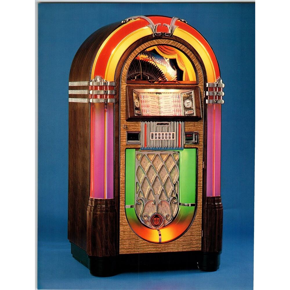 Bubbler Jukebox FLYER Rowe 1988 Unused Original Phonograph Art Ready To Frame